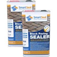 Smartseal Block Paving Sealer Silk Wet Look Sand Hardener & Weed Inhibitor For Driveways And Patios 2 X 5L, Clear