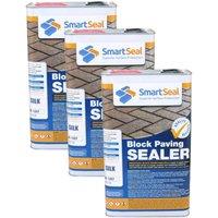 Smartseal Block Paving Sealer Silk Wet Look Sand Hardener & Weed Inhibitor For Driveways And Patios 3 X 5L, Clear
