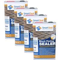 Smartseal Block Paving Sealer Silk Wet Look Sand Hardener & Weed Inhibitor For Driveways And Patios 4 X 5L, Clear