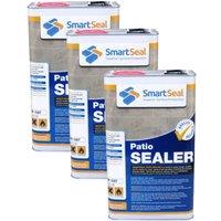 Smartseal Patio Sealer Protect Concrete Precast Slabs Stain Resistant Matt Finish Concrete Sealer 3 X 5L, Clear
