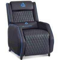Home Detail Cougar Black With Blue Trim Gaming Recliner, Multi