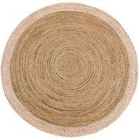 Origins Jute Border Natural White 150 Circle, White