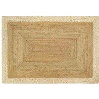 Origins Jute Border Natural White 160X230, White