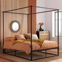 Birlea Farringdon Double Metal 4 Poster Bed - Black, Black