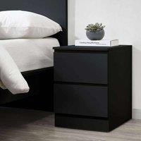 Birlea Oslo 2 Drawer Bedside - Black, Black