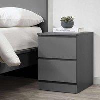 Birlea Oslo 2 Drawer Bedside - Grey, Grey