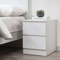 Birlea Oslo 2 Drawer Bedside - White, White