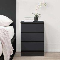 Birlea Oslo 3 Drawer Bedside - Grey, Black