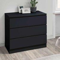 Birlea Oslo 3 Drawer Chest - Black, Black