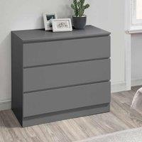 Birlea Oslo 3 Drawer Chest - Grey, Grey