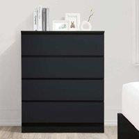Birlea Oslo 4 Drawer Chest - Black, Black