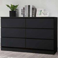Birlea Oslo 6 Drawer Chest - Black, Black