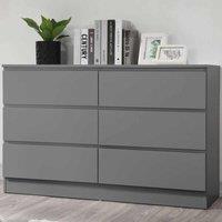 Birlea Oslo 6 Drawer Chest - Grey, Grey