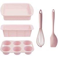 Interiors By Ph 5 Piece Silicone Baking Set Pastel Pink, Pink