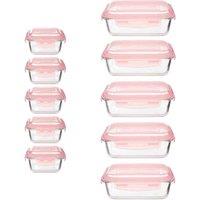 Interiors By Ph Set Of 10 Glass Food Containers, Clear