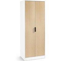 Julian Bowen Alba 2 Door Wardrobe - Soft Close - White Oak, Brown