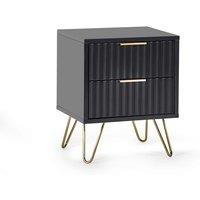 Julian Bowen Murano Lamp Table - Matt Black, Black