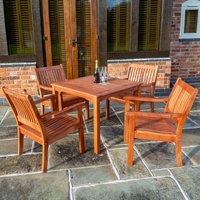 Rowlinson Willington Square Table 4 Seat Set, Brown