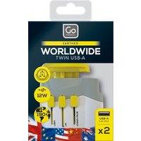 Go Travel Worldwide Adaptor Twin Usb-a, Yellow