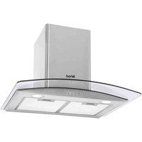 Baridi 60Cm Curved Glass Cooker Hood & Carbon Filters Stainless Steel - DH128, Silver