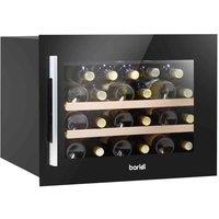Baridi 60Cm Built-in 28 Bottle Wine Cooler With Beech Wood Shelves Black, Black