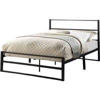 Slumberworx Baldock Modern Double Bed Frame Black Metal, Black