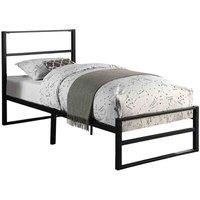 Slumberworx Baldock Modern Single Bed Frame Black Metal, Black