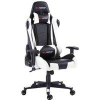 Gtforce Pro Fx Reclining Sports Racing Gaming Office Desk Pc Car Faux Leather Chair white , White