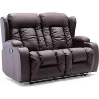 More4Homes Caesar 2 Seater Manual High Back Bonded Leather Recliner Sofa brown