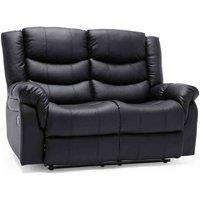 More4Homes Seattle 2 Seater Manual High Back Bonded Leather Recliner Sofa black