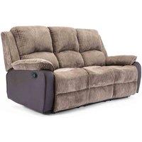 More4Homes Postana 3 Seater Manual High Back Jumbo Cord Fabric Recliner Sofa brown