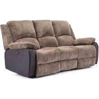 More4Homes Postana 3 Seater Electric High Back Jumbo Cord Fabric Recliner Sofa brown