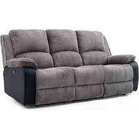 More4Homes Postana 3 Seater Electric High Back Jumbo Cord Fabric Recliner Sofa grey