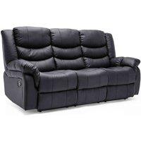 More4Homes Seattle 3 Seater Manual High Back Bonded Leather Recliner Sofa black