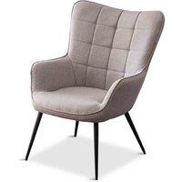 More4Homes Vera Fabric Occasional Living Room Bedroom Modern Metal Legs Accent Chair Armchair light Grey