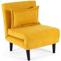 More4Homes Harper 1 Seater Folding Clic Clac Fabric Living Room Lounge Futon Sofa Bed Mustard