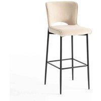 More4Homes Lily Velvet Bar Stool Padded Seat Metal Legs beige