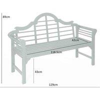 Greenhurst PU Coated Lutyens Bench White, White