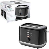 Quest '2 Slice Toaster Black And Silver, Black