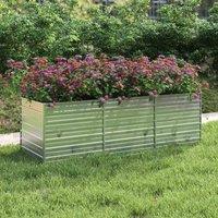 vidaXL Garden Raised Bed 240x80x77cm Galvanized Steel, Silver