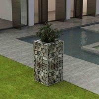 vidaXL Gabion Raised Bed Steel 50x50x100 cm, Silver