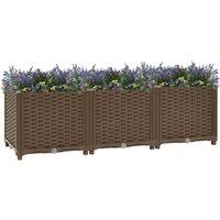 vidaXL Raised Bed 120 x 40 x 38cm Polypropylene, Brown
