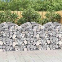 vidaXL Arched Gabion Basket 100x50x100/120 cm Galvanised Iron, Silver