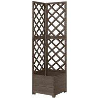 vidaXL Corner Trellis Planter Grey 40x40x150 cm Solid Fir Wood, Grey