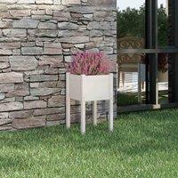 vidaXL Garden Planter White 40x40x70cm Solid Pinewood, White