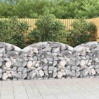 vidaXL Arched Gabion Basket 150x50x80/100 cm Galvanised Iron, Silver