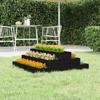 vidaXL Planter Black 80x80x27cm Solid Pine, Black