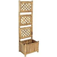 vidaXL Garden Raised Bed with Trellis Bamboo 40cm, Brown