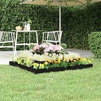 vidaXL Planter Black 110x110x27cm Solid Pine, Black