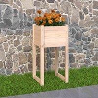 vidaXL Planter 40x40x81cm Solid Wood Pine, Brown